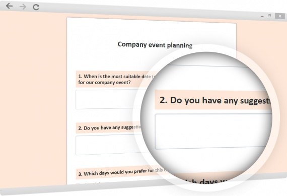 Planning of company or customer events