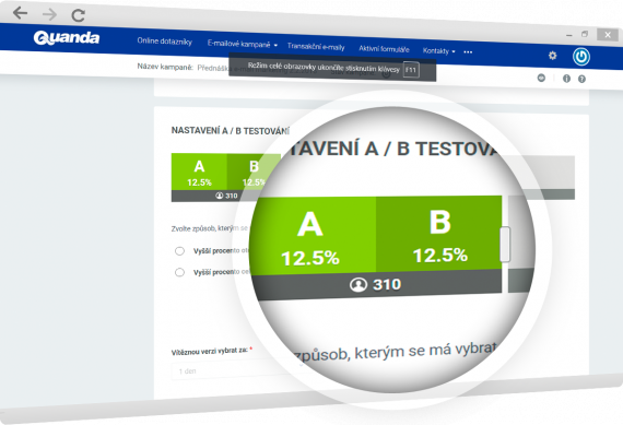 Simple setting of testing